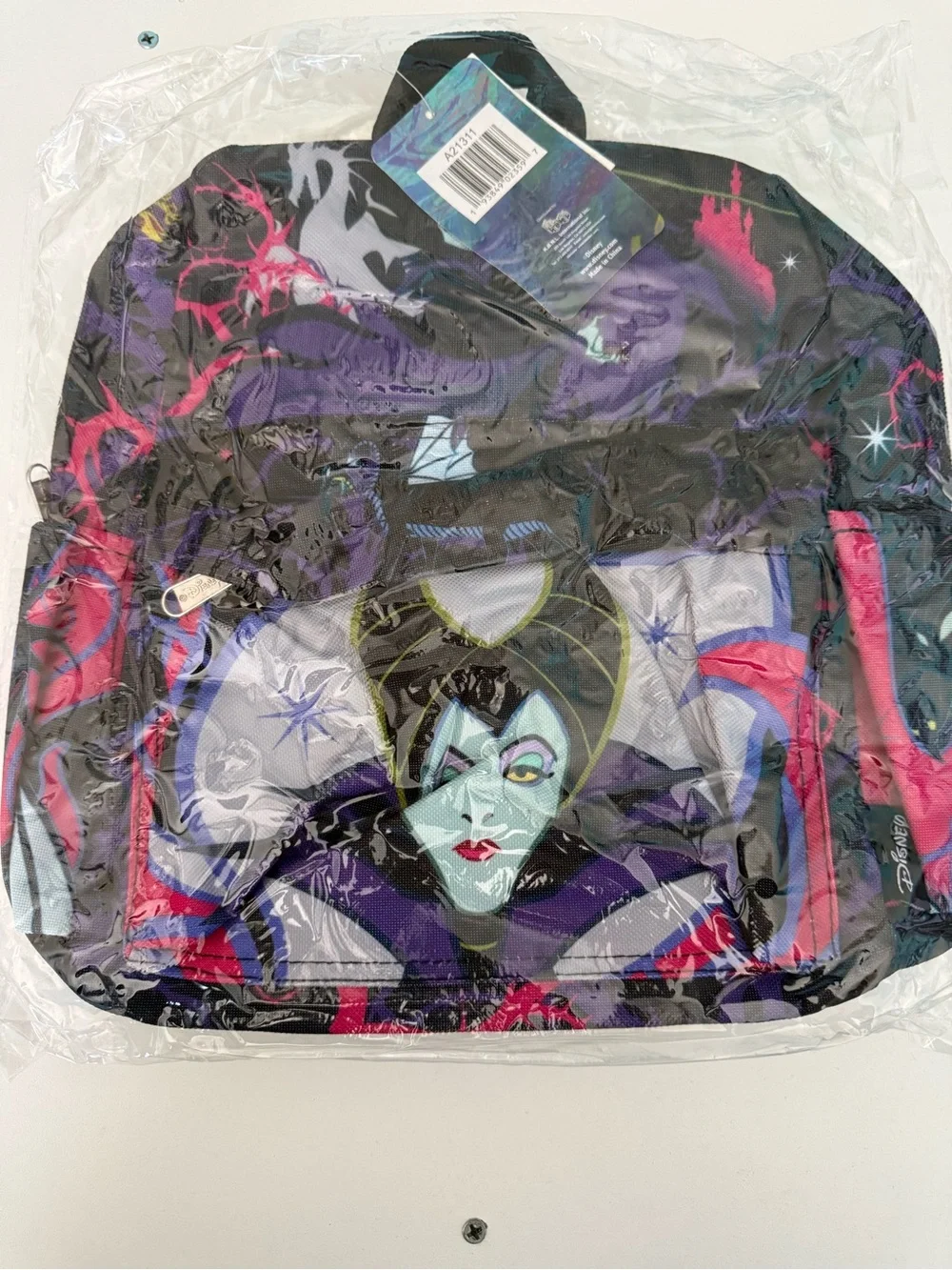 Villain-Themed Purple and Black Women's Backpack
